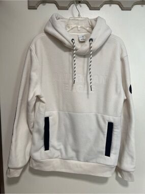 American Eagle Outfitters Men’s Cream Fleece Pullover Hoodie – Size Medium